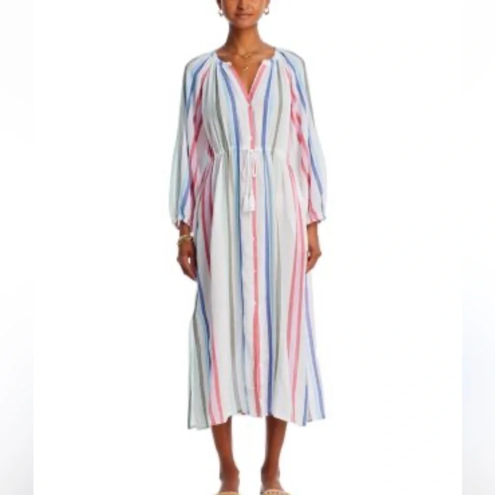 Tommy Bahama Multi Stripe Dobby Duster Cover - Up SMALL NWT
